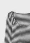 Popoa Set - Striped Long-sleeved T-shirt, Halter Top