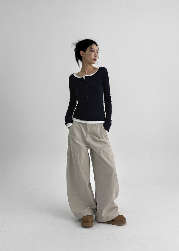 (UNISEX) Trankie Carpenter Balloon Wide Cotton Pants