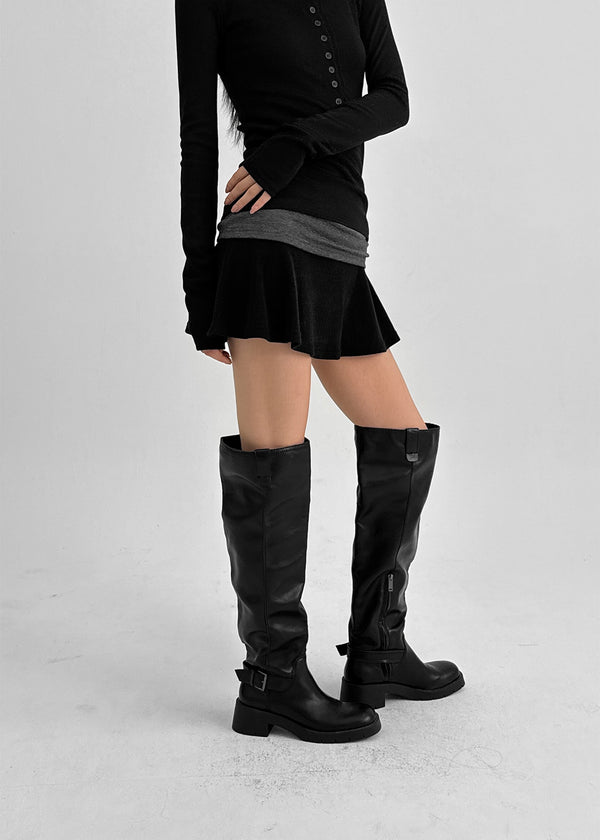 Whicom Flare Mini Skirt Pants