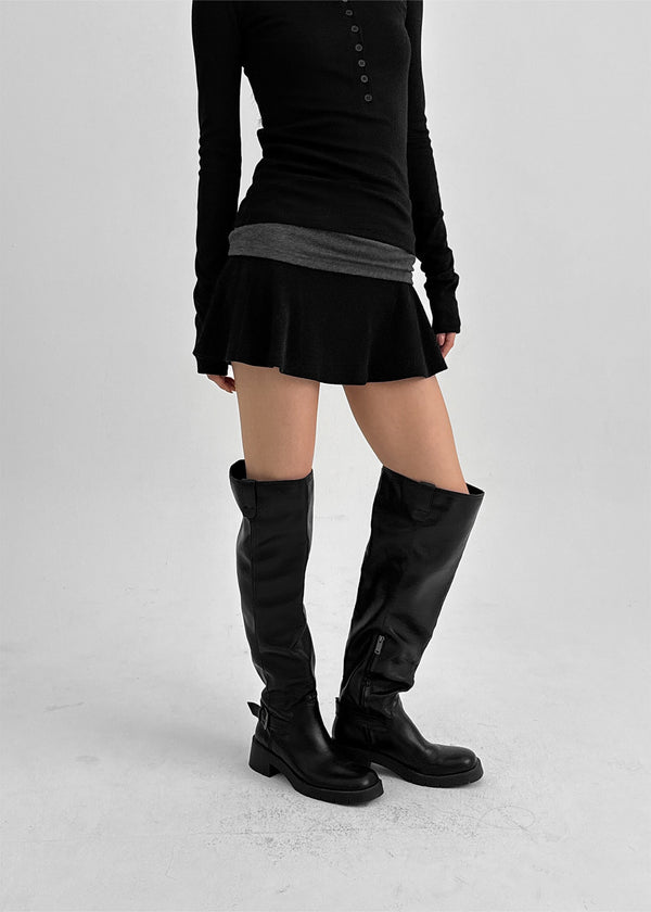 Whicom Flare Mini Skirt Pants