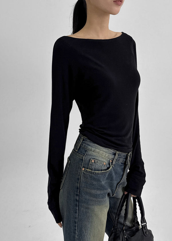 Calf Vintage Washed Bootcut Denim Pants