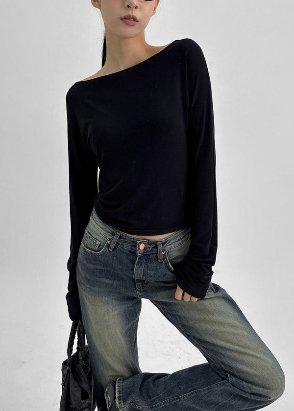 Calf Vintage Washed Bootcut Denim Pants