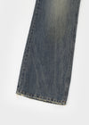 Calf Vintage Washed Bootcut Denim Pants