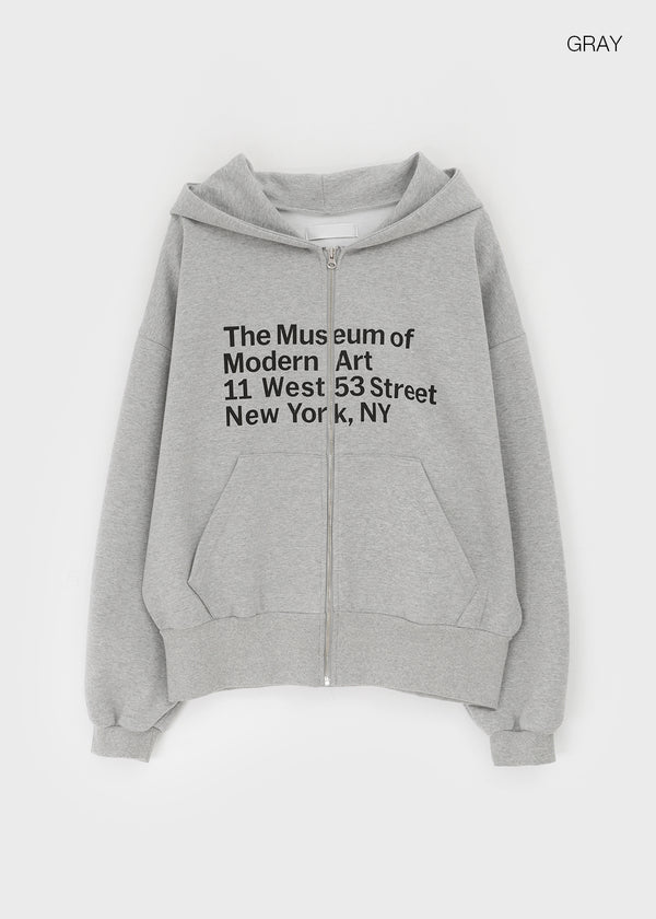 Tomak Lettering Loose Fit Hooded Zip-up