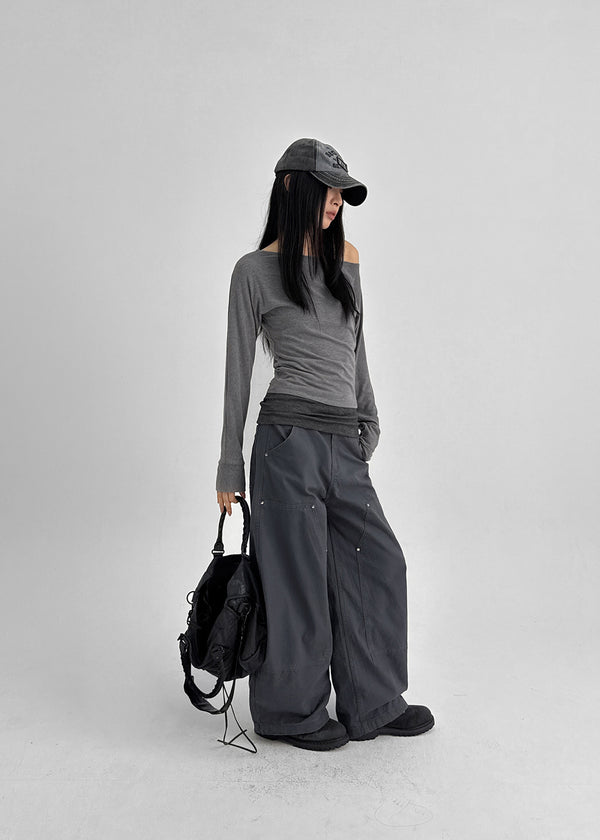 (UNISEX) Trankie Carpenter Balloon Wide Cotton Pants