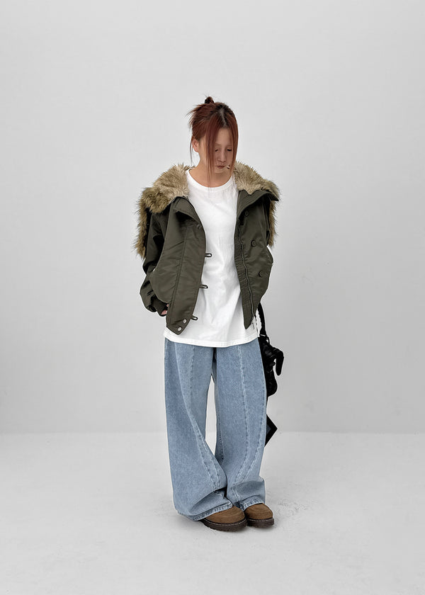 Purek Cut Wide Balloon Denim Pants