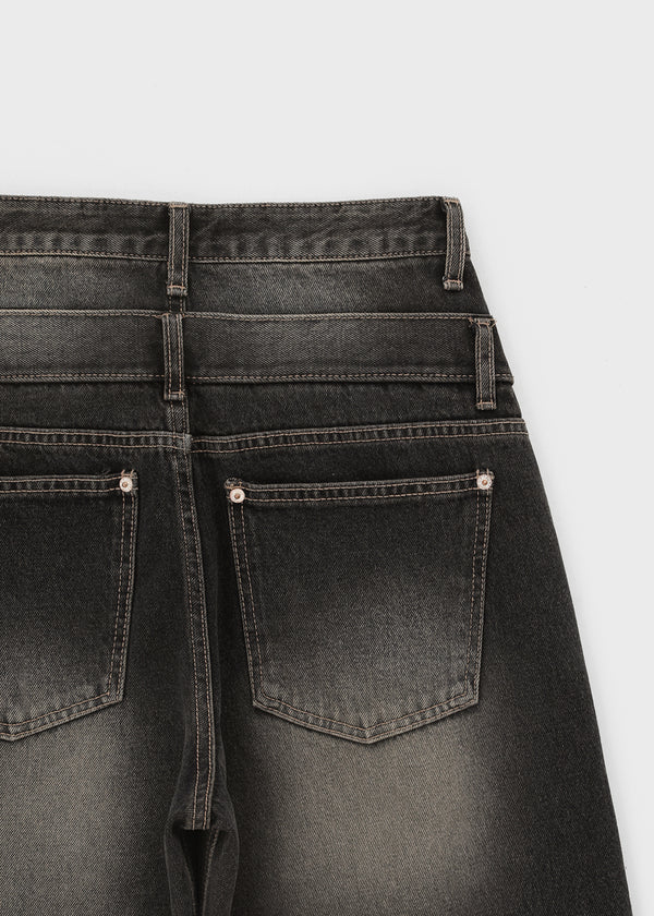 Kelant Washed Wide Denim Pants