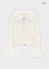 Dencel Fur Collar Knit Zip-Up
