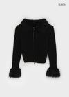 Dencel Fur Collar Knit Zip-Up