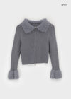 Dencel Fur Collar Knit Zip-Up