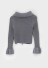 Dencel Fur Collar Knit Zip-Up