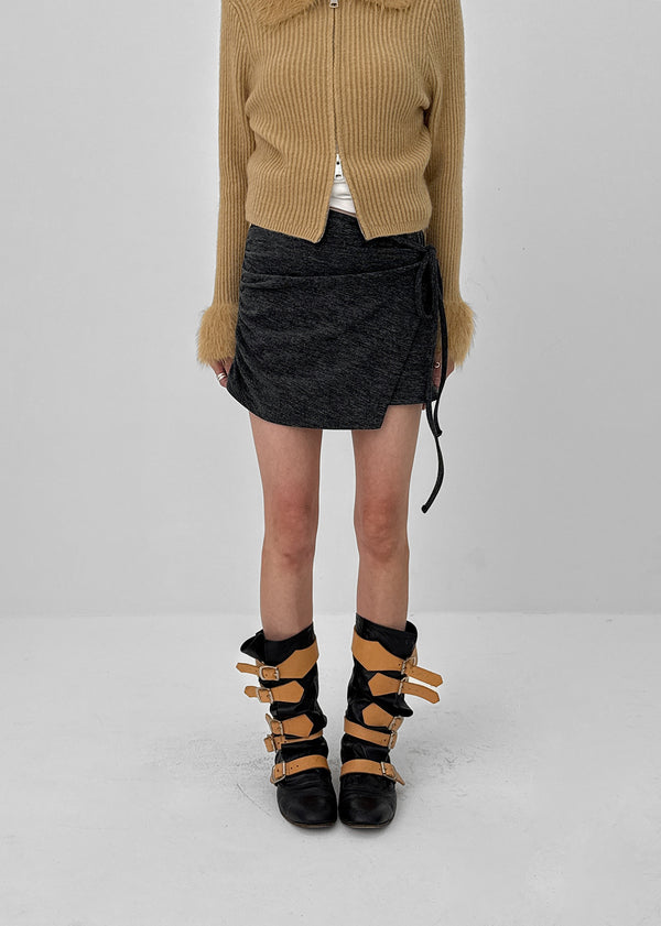 Moherne Banding Mini Wrap Skirt Pants