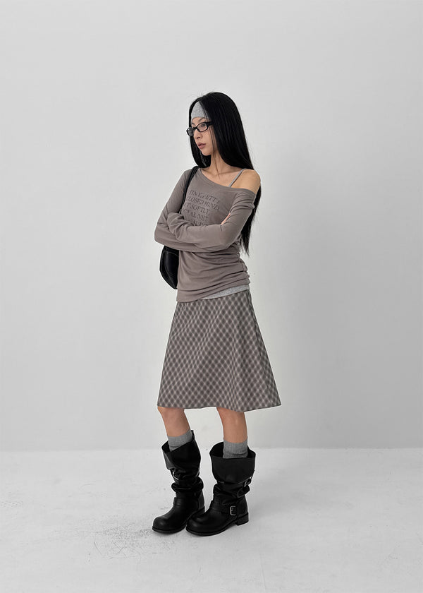 Bano Check Midi Skirt