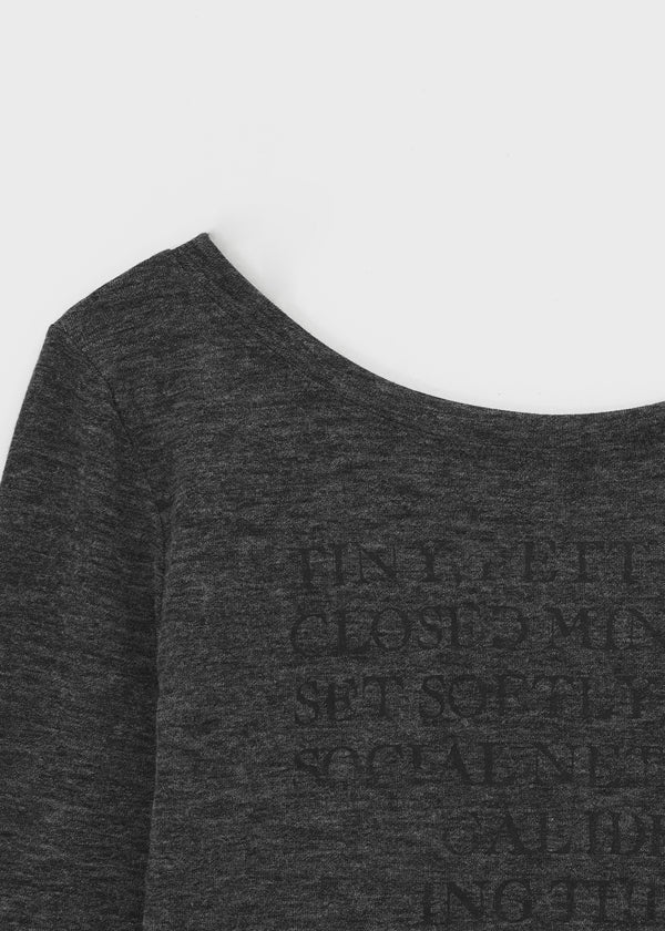 Sowan 透視一字肩長袖T恤