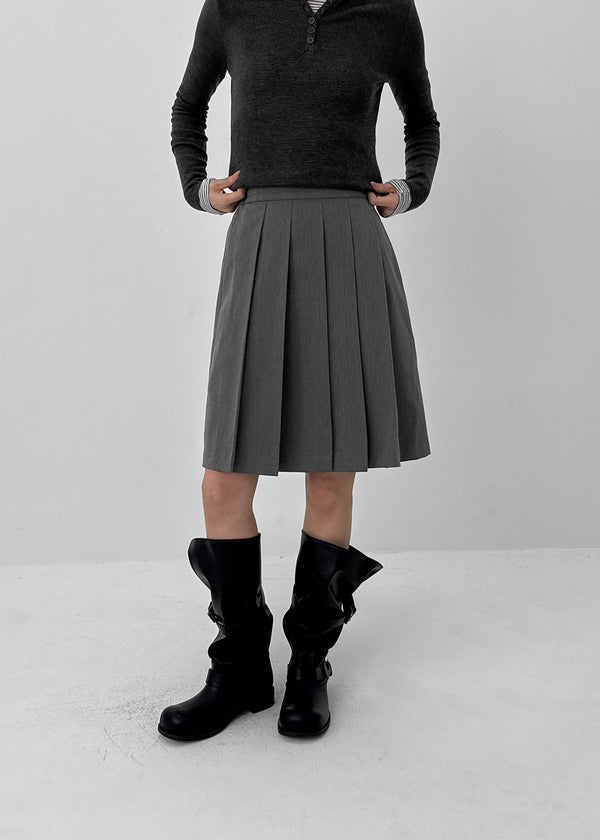 Lunette Pleated Midi Skirt