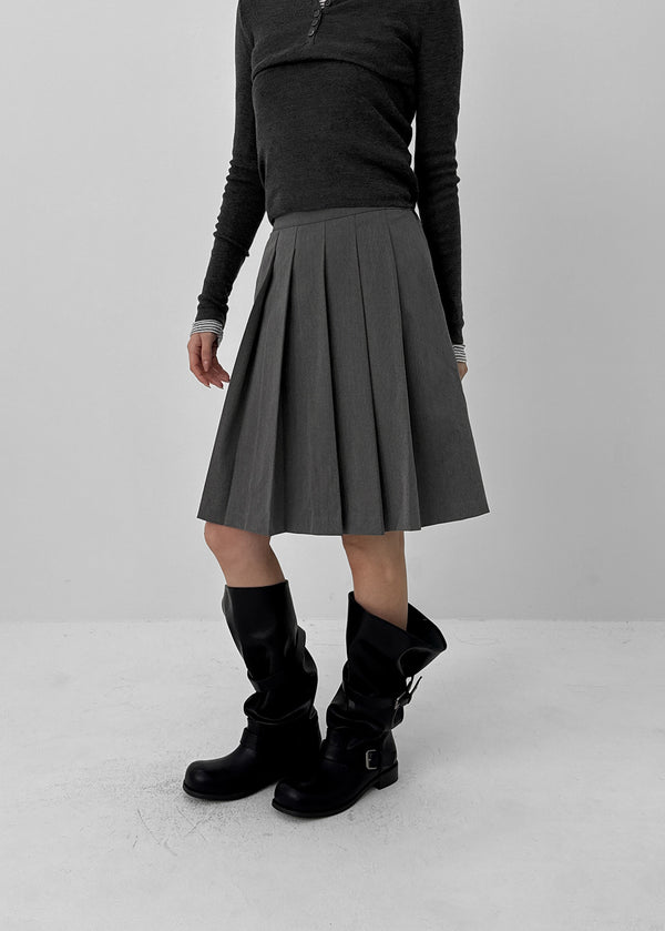 Lunette Pleated Midi Skirt