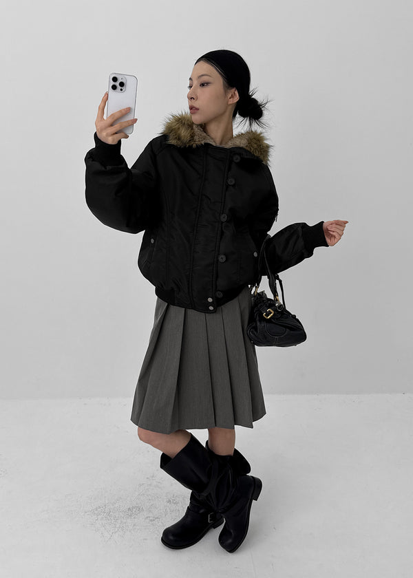 Lunette Pleated Midi Skirt