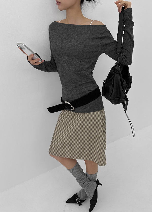 Bano Check Midi Skirt