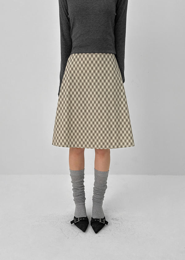 Bano Check Midi Skirt