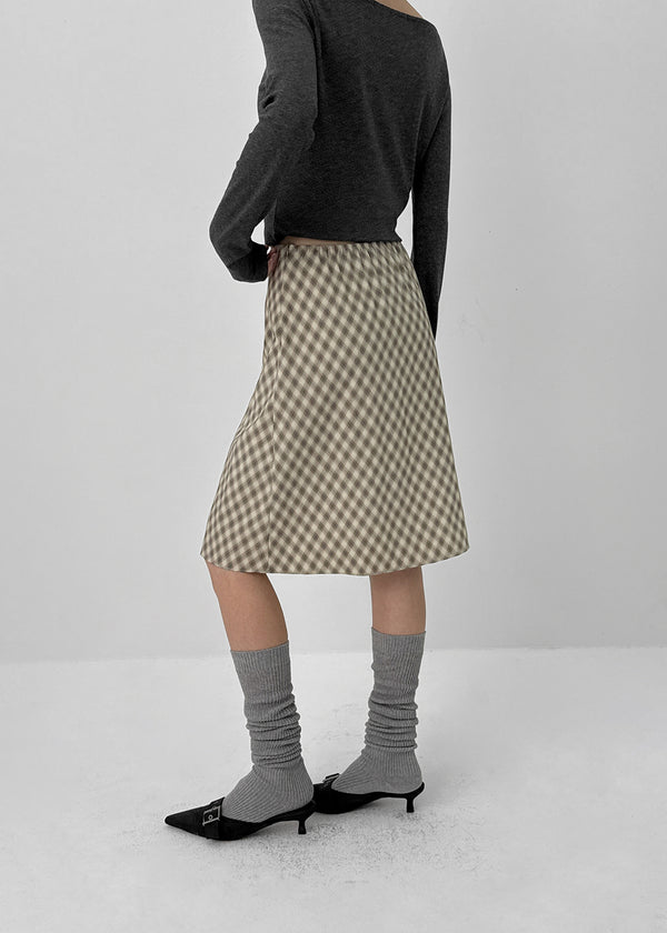 Bano Check Midi Skirt