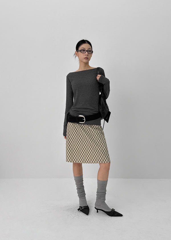 Bano Check Midi Skirt