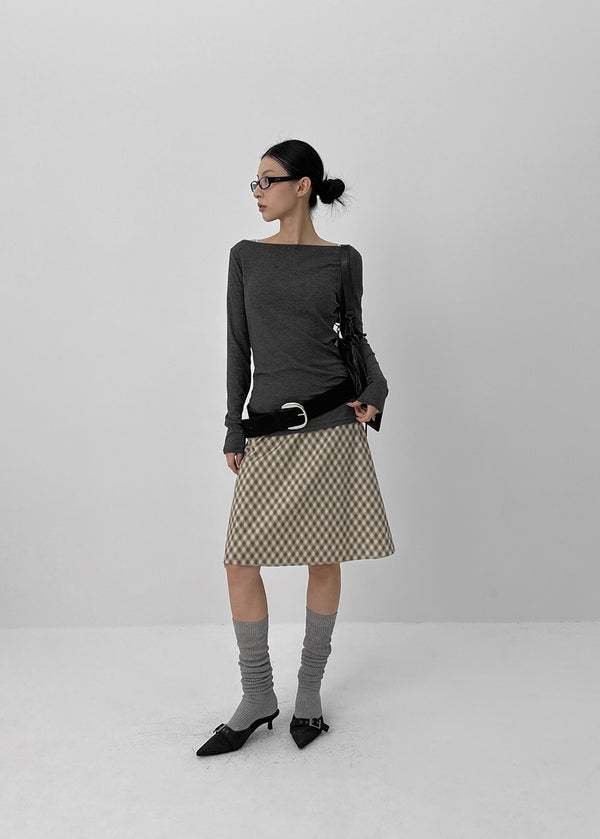 Bano Check Midi Skirt
