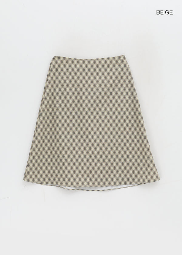 Bano Check Midi Skirt
