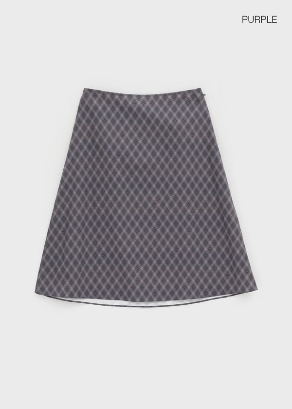 Bano Check Midi Skirt