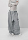 (UNISEX) Ekat Printed Fleece Wide Banding Pants