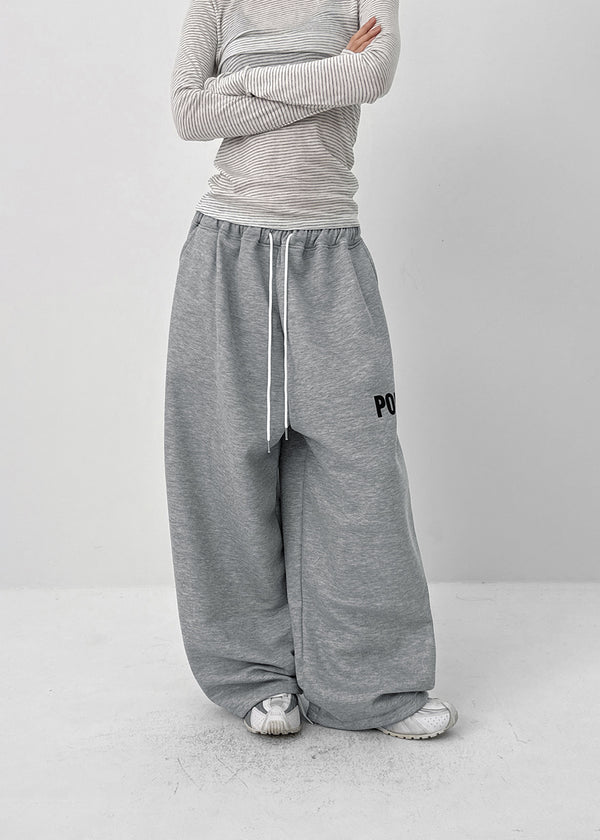 (UNISEX) Ekat Printed Fleece Wide Banding Pants