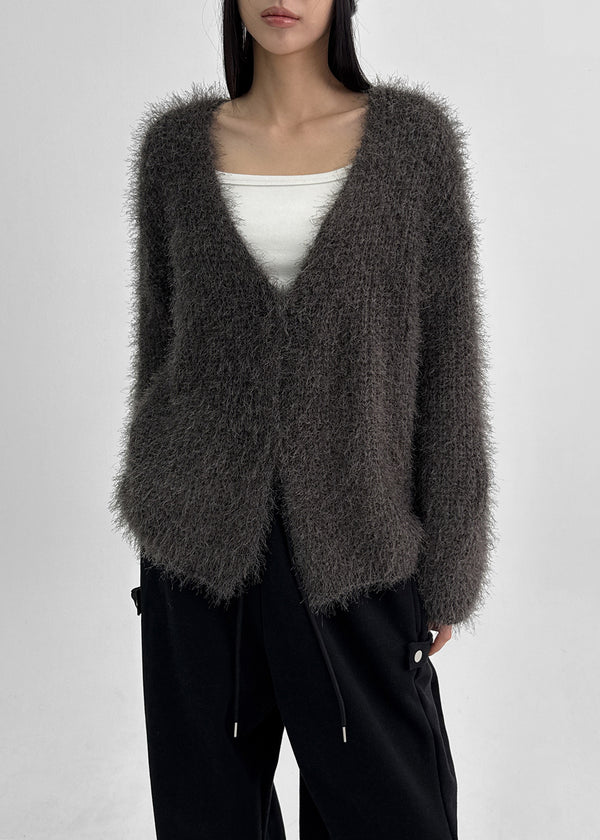 Fuzzy Acrylic Cardigan