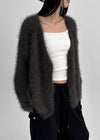 Fuzzy Acrylic Cardigan