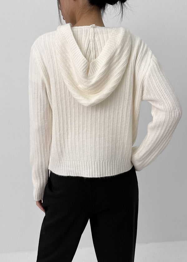 Yoel Two-way Knit Hooded Zip-up