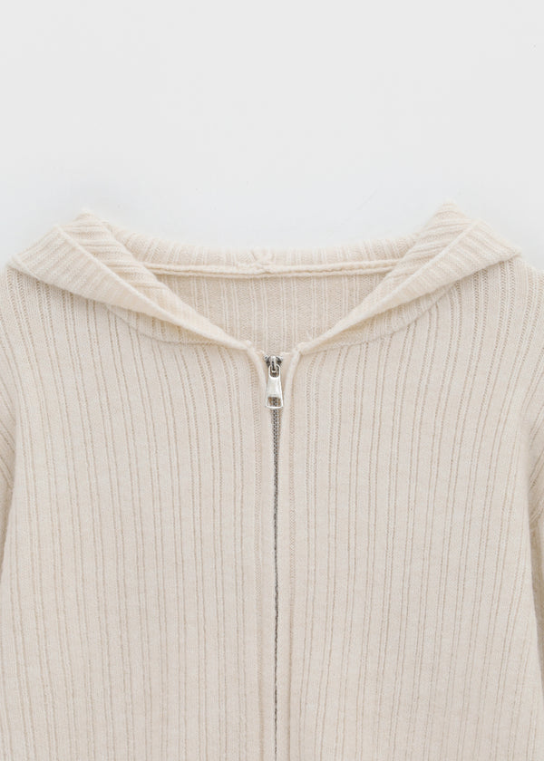 Yoel Two-way Knit Hooded Zip-up