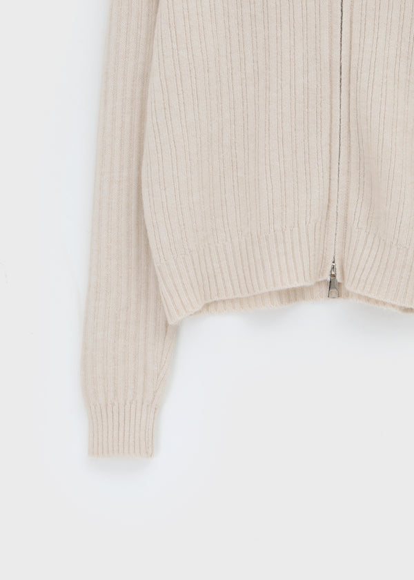 Yoel Two-way Knit Hooded Zip-up