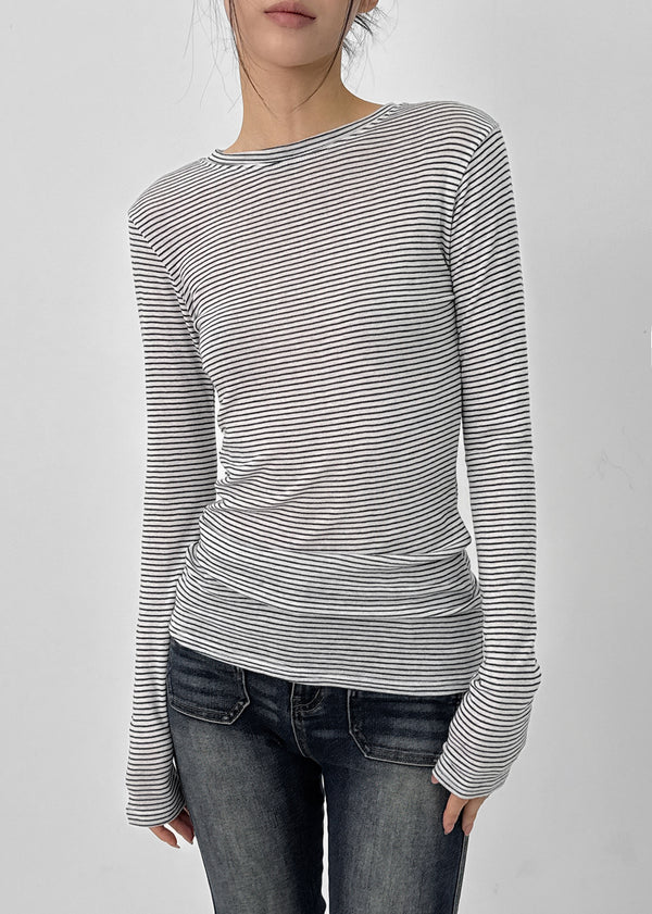 Of Stripe Long Sleeve Tee (30% Wool)