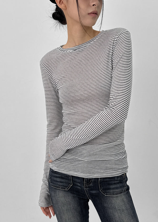 Of Stripe Long Sleeve Tee (30% Wool)