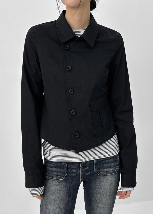Serni Cotton Semi-crop Shirt Jacket