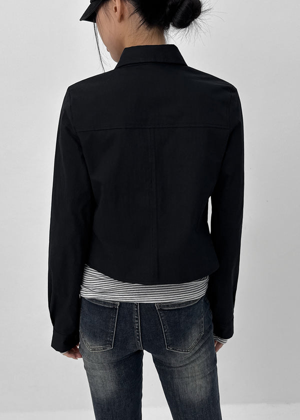 Serni Cotton Semi-crop Shirt Jacket