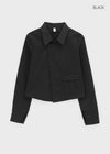 Serni Cotton Semi-crop Shirt Jacket