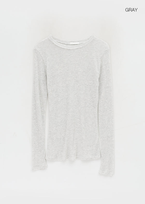 Of Stripe Long Sleeve Tee (30% Wool)