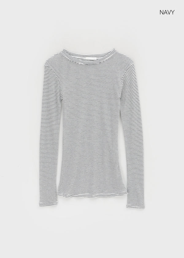 Of Stripe Long Sleeve Tee (30% Wool)