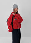 Luding Embroidery Overfit Two-way Hooded Zip-up