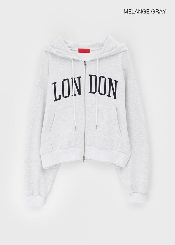 Luding Embroidery Overfit Two-way Hooded Zip-up