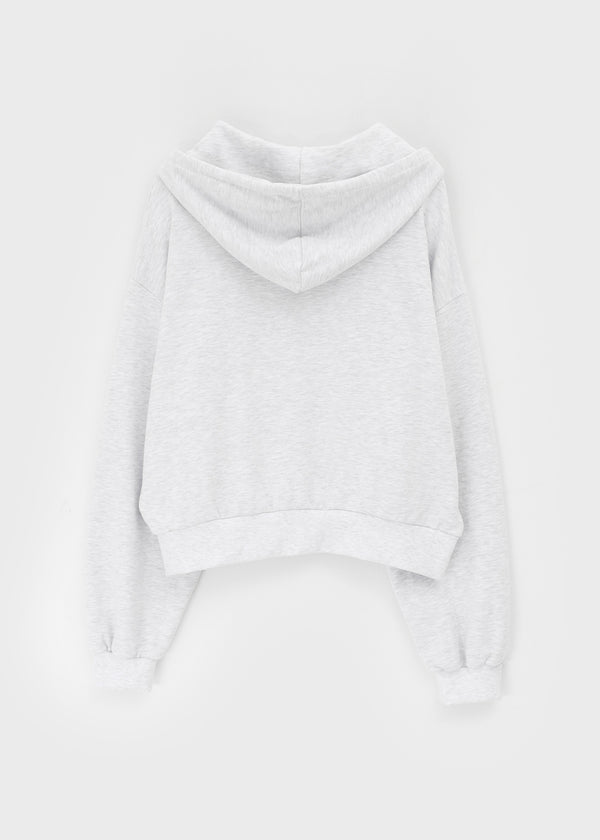 Luding Embroidery Overfit Two-way Hooded Zip-up