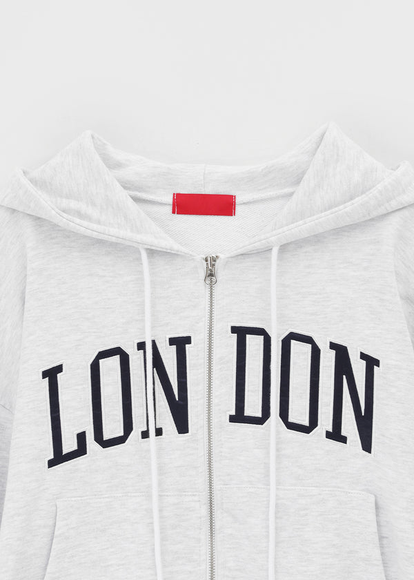 Luding Embroidery Overfit Two-way Hooded Zip-up