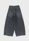 CanSean Washed Cut Wide Denim Pants