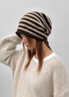Aslin Striped Wool Knit Turban Beanie