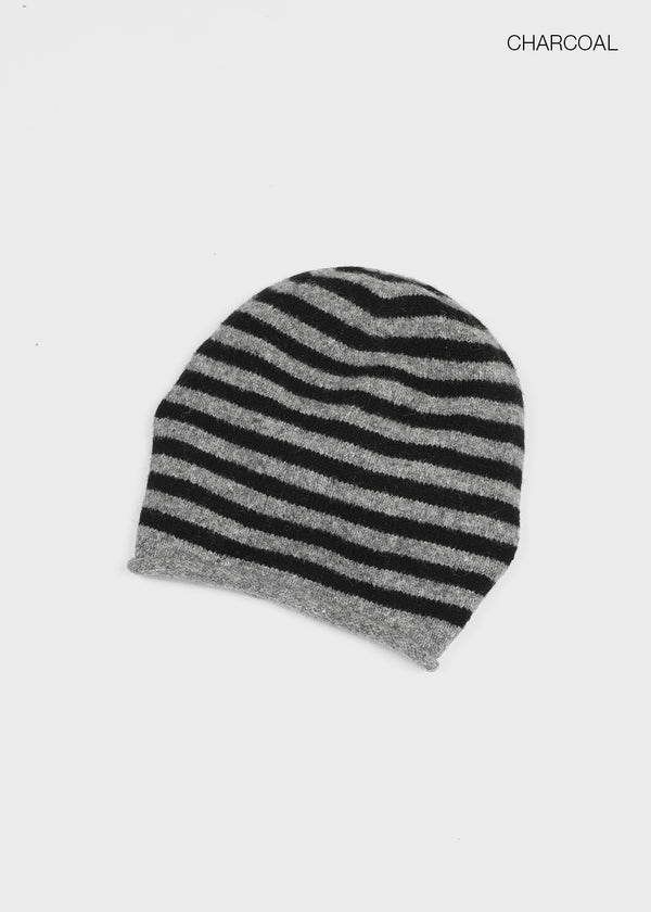 Aslin Striped Wool Knit Turban Beanie