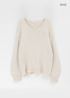 Hilooni Loose Fit V-neck Knit (60% Wool)